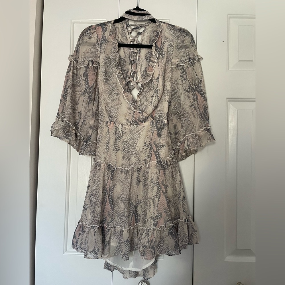 Snake print mini dress